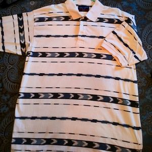 Vintage Wranger Jean Co. Lined Design 3 Button Polo Shirt 2XL